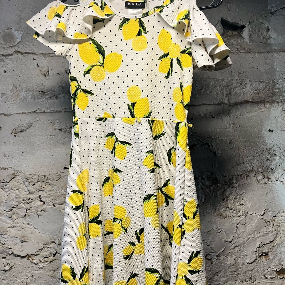 Yellow Lemon Print Dress